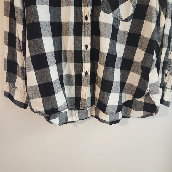 TIME AND TRU TM Women's Long Button Down Flannel Shirt Size XL (16-18) - Picture 6 of 7